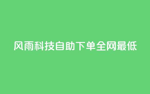 风雨科技自助下单全网最低 - 风雨科技提供全网最优自助下单服务! 第1张 风雨科技自助下单全网最低 - 风雨科技提供全网最优自助下单服务! 第1张