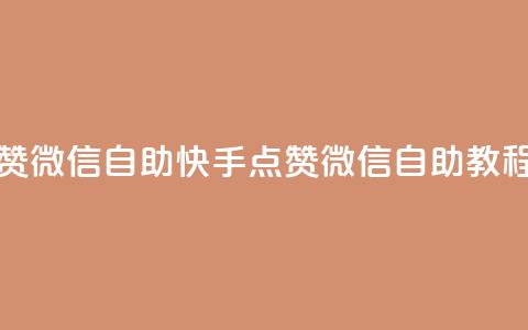 快手点赞微信自助(快手点赞微信自助教程) 第1张 快手点赞微信自助(快手点赞微信自助教程) 第1张