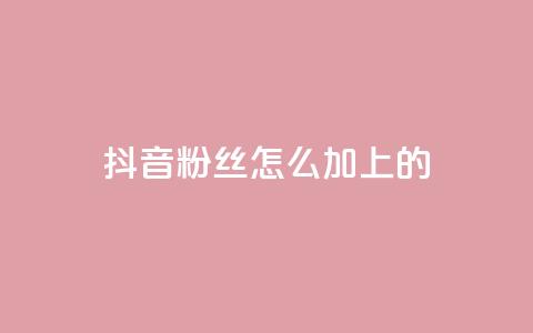 抖音粉丝怎么加上的 - 如何增加抖音粉丝数! 第1张 抖音粉丝怎么加上的 - 如何增加抖音粉丝数! 第1张