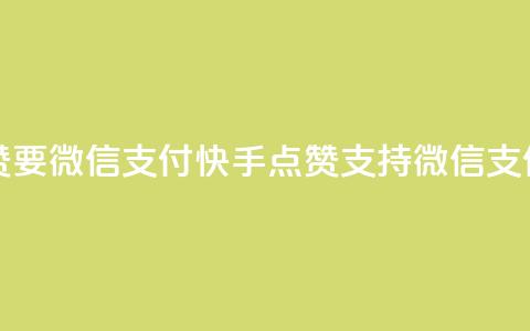 快手点赞要微信支付(快手点赞支持微信支付) 第1张 快手点赞要微信支付(快手点赞支持微信支付) 第1张