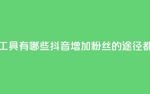 抖音涨粉丝的工具有哪些 - 抖音增加粉丝的途径都有哪些?! 第1张 抖音涨粉丝的工具有哪些 - 抖音增加粉丝的途径都有哪些?! 第1张