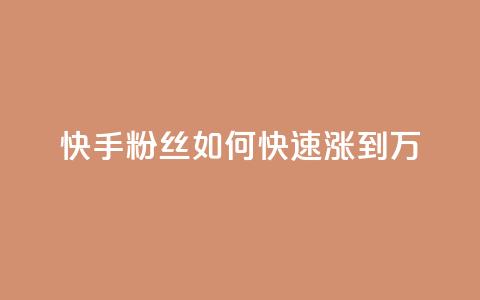 快手粉丝如何快速涨到1万 - 如何快速增加快手粉丝量至1万~ 第1张 快手粉丝如何快速涨到1万 - 如何快速增加快手粉丝量至1万~ 第1张