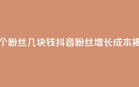 抖音涨一个粉丝几块钱 - 抖音粉丝增长成本揭秘! 第1张 抖音涨一个粉丝几块钱 - 抖音粉丝增长成本揭秘! 第1张