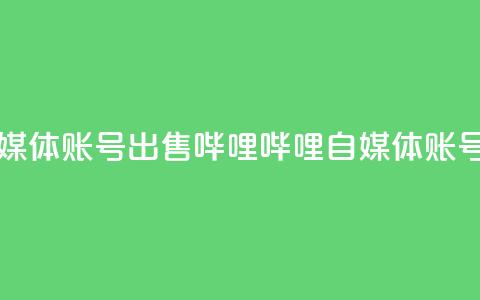 哔哩哔哩自媒体账号出售(哔哩哔哩自媒体账号转让) 第1张