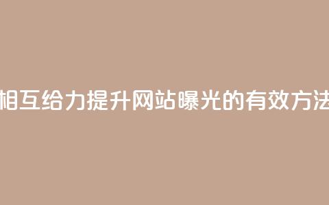 相互给力:提升网站曝光的有效方法 第1张 相互给力:提升网站曝光的有效方法 第1张