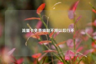 流量卡免费领取不用以后行不