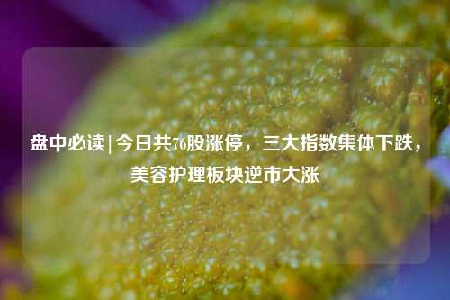 盘中必读|今日共76股涨停	，三大指数集体下跌，美容护理板块逆市大涨  第1张