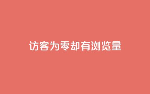 qq访客为零却有浏览量 - 访客数为零却依然有浏览量的原因解析~ 第1张 qq访客为零却有浏览量 - 访客数为零却依然有浏览量的原因解析~ 第1张