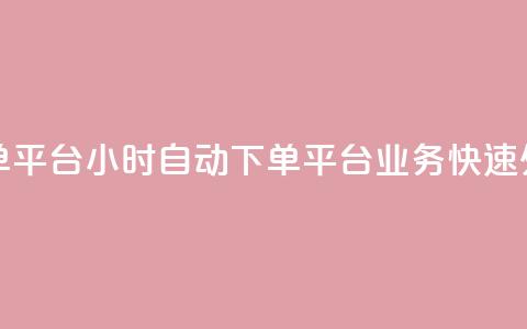 24小时业务自动下单平台 - 24小时自动下单平台：业务快速处理新选择	。  第1张