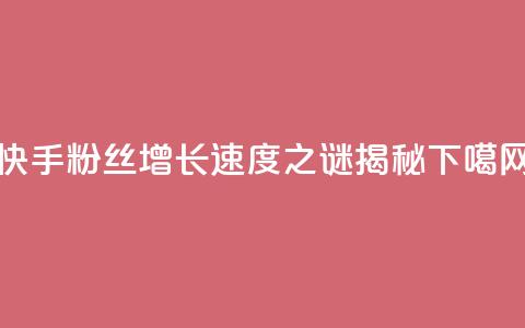 快手粉丝增长速度之谜揭秘  第1张