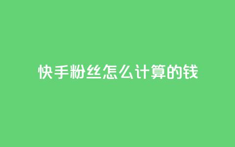快手粉丝怎么计算的钱 - 快手粉丝数量如何影响收入分析~ 第1张 快手粉丝怎么计算的钱 - 快手粉丝数量如何影响收入分析~ 第1张