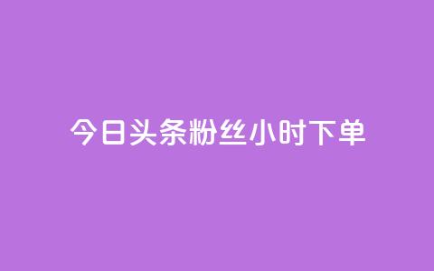 今日头条粉丝24小时下单 - 今日头条24小时内粉丝下单新热点解析！  第1张