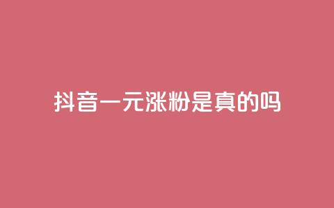 抖音一元涨粉是真的吗 - 抖音一元涨粉真的有效吗？揭秘真相!  第1张