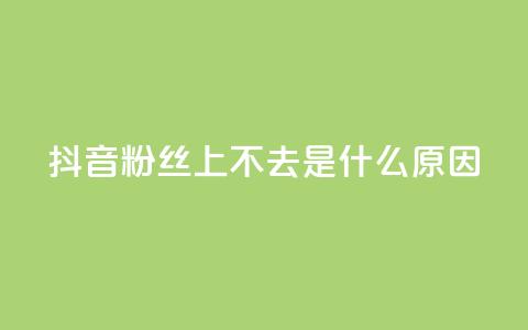 抖音粉丝上不去是什么原因 - 抖音粉丝增长缓慢的原因分析与解决方案！  第1张