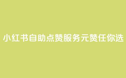 小红书自助点赞服务，1元100赞任你选  第1张