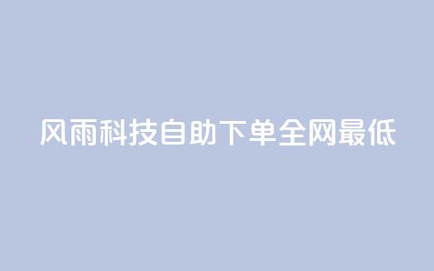 风雨科技自助下单全网最低 - 风雨科技自助下单享受全网最低价格攻略~  第1张