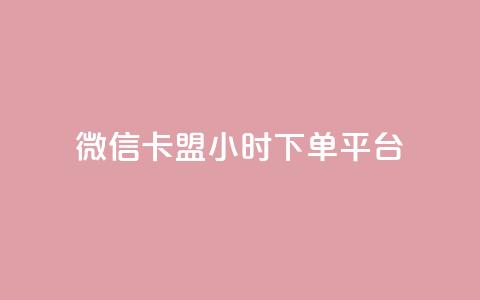 微信卡盟24小时下单平台 - 抖音100充值入口  第1张