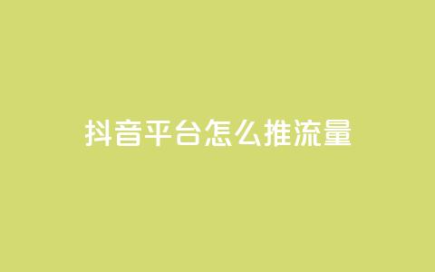 抖音平台怎么推流量 - 抖音平台如何有效提升流量获取技巧~ 第1张 抖音平台怎么推流量 - 抖音平台如何有效提升流量获取技巧~ 第1张