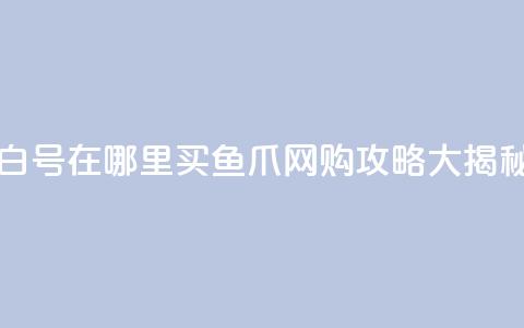 dy白号在哪里买？鱼爪网购攻略大揭秘  第1张