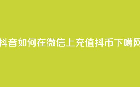 抖音如何在微信上充值抖币 第1张 抖音如何在微信上充值抖币 第1张