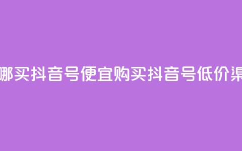在哪买抖音号便宜(购买抖音号低价渠道) 第1张 在哪买抖音号便宜(购买抖音号低价渠道) 第1张