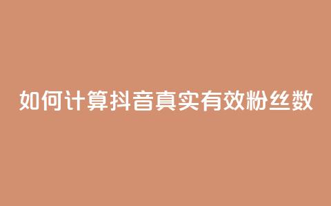 如何计算抖音真实有效粉丝数 第1张 如何计算抖音真实有效粉丝数 第1张