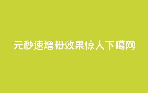 1元秒速增粉1000	，效果惊人  第1张