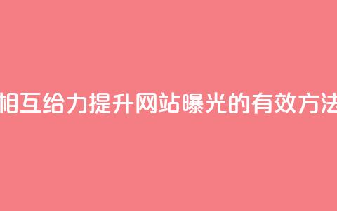 相互给力：提升网站曝光的有效方法  第1张