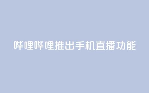 哔哩哔哩推出手机直播功能  第1张