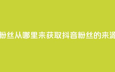 抖音粉丝从哪里来获取(抖音粉丝的来源解析) 第1张 抖音粉丝从哪里来获取(抖音粉丝的来源解析) 第1张