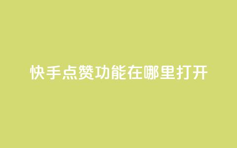 快手点赞功能在哪里打开 - 如何开启快手点赞功能 指南! 第1张 快手点赞功能在哪里打开 - 如何开启快手点赞功能 指南! 第1张
