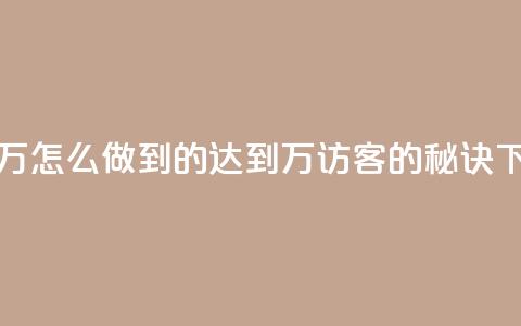 qq访客2万怎么做到的(“达到2万QQ访客的秘诀”)  第1张