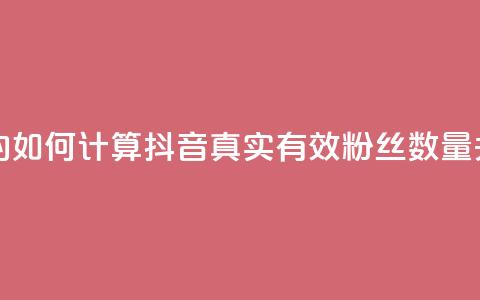 抖音有效粉丝是怎么算的 - 如何计算抖音真实有效粉丝数量，关键方法解析  SEO编写~ 第1张