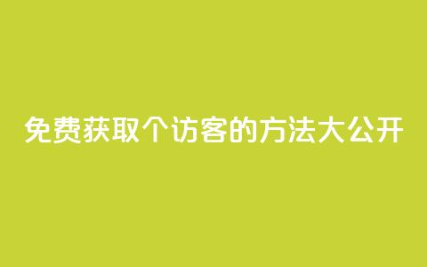 免费获取100个访客的方法大公开 第1张 免费获取100个访客的方法大公开 第1张