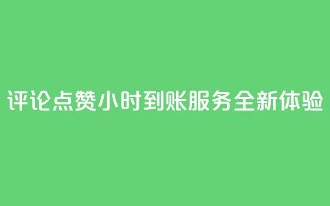 评论点赞24小时到账服务全新体验 第1张 评论点赞24小时到账服务全新体验 第1张