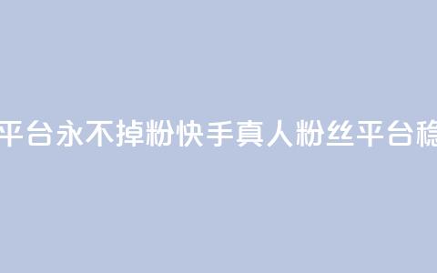 快手真人粉丝平台 永不掉粉(快手真人粉丝平台稳定提供)  第1张