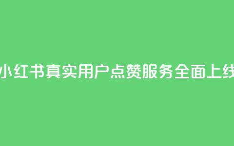 小红书真人点赞业务 - 小红书真实用户点赞服务全面上线，助力内容推广!  第1张