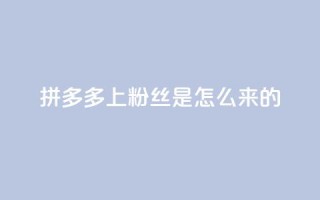 拼多多上粉丝是怎么来的 - 免费快手播放量平台