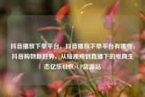 抖音播放下单平台，抖音播放下单平台有哪些，抖音购物新趋势，从短视频到直播下的电商生态亿乐社区SUP货源站
