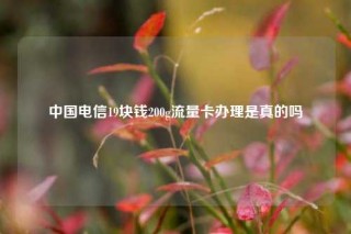 中国电信19块钱200g流量卡办理是真的吗