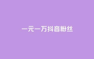 一元一万抖音粉丝 - 一元即可获取一万抖音粉丝的秘笈！