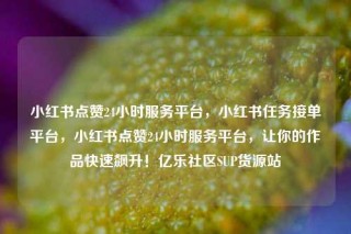 小红书点赞24小时服务平台，小红书任务接单平台，小红书点赞24小时服务平台，让你的作品快速飙升！亿乐社区SUP货源站