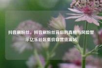 抖音刷粉丝，抖音刷粉丝背后的真相与风险警示亿乐社区低价自营货源站