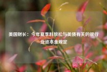 美国财长：今年夏季料放松与美债有关的银行业资本金规定