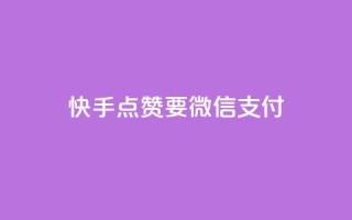 快手点赞要微信支付 - 快手点赞支持微信支付，快速便捷支付方式~