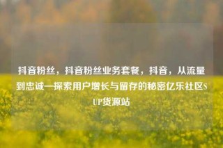 抖音粉丝，抖音粉丝业务套餐，抖音，从流量到忠诚—探索用户增长与留存的秘密亿乐社区SUP货源站