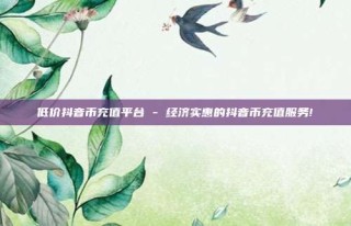 低价抖音币充值平台 - 经济实惠的抖音币充值服务!