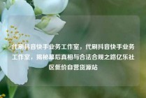 代刷抖音快手业务工作室，代刷抖音快手业务工作室，揭秘幕后真相与合法合规之路亿乐社区低价自营货源站