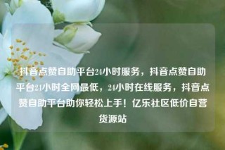 抖音点赞自助平台24小时服务，抖音点赞自助平台24小时全网最低，24小时在线服务，抖音点赞自助平台助你轻松上手！亿乐社区低价自营货源站