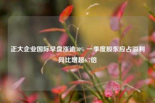 正大企业国际早盘涨逾30% 一季度股东应占溢利同比增超6.7倍